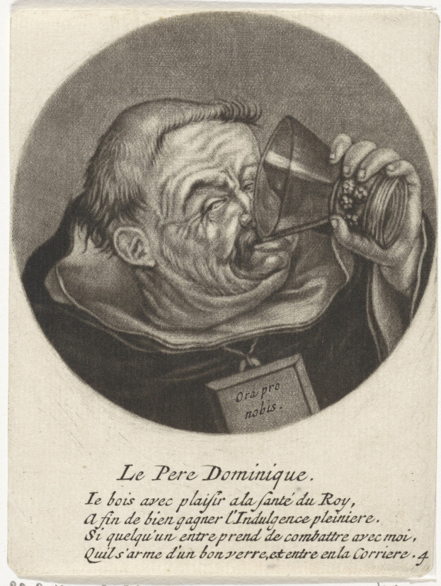 Alter Mann mit kurzen dunklen Haaren, ernster Gesichtsausdruck und geschlossenen Augen, der aus einem Glas trinkt, das er in seiner rechten Hand hält.