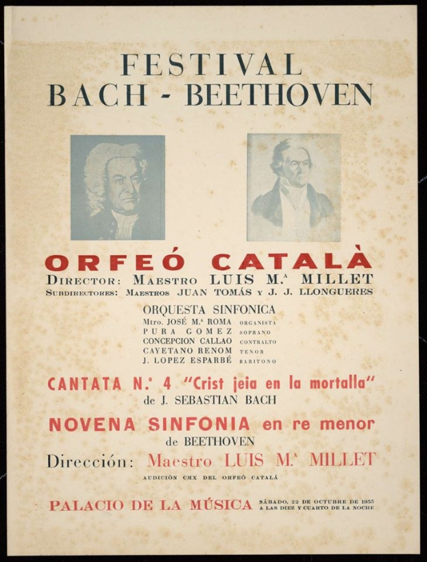 Festival Bach-Beethoven-Plakat mit zwei zentralen Gesichtern